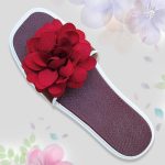 دمپایی گلدار چرمی